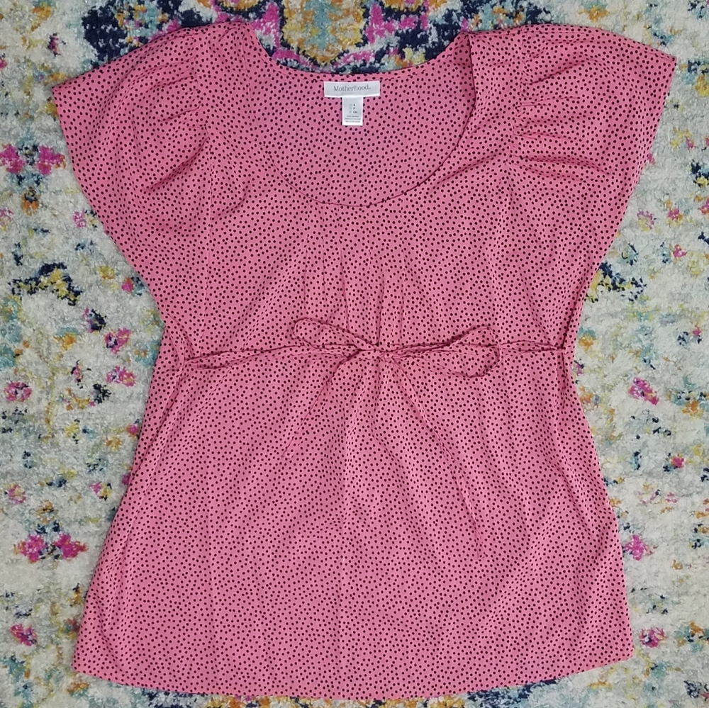 Motherhood Maternity Pink Poke-a-dot Shirt